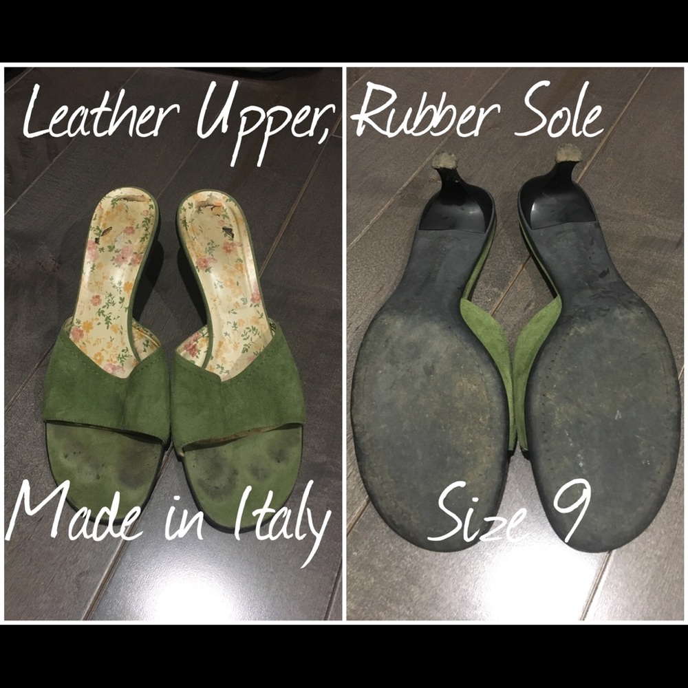 Olive / Forest green small heel shoes